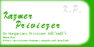 kazmer priviczer business card